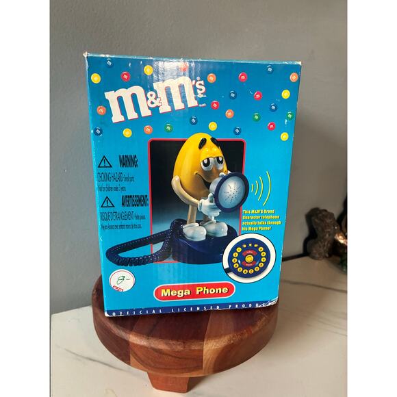 M&M’s Yellow Character Telephone Mega Phone w/ Box Works Novelty Candy Display - Picture 11 of 11